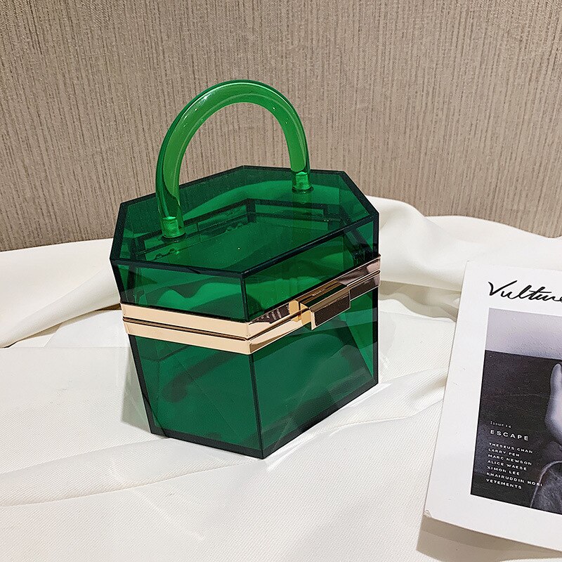 Acryl Transparante Zak Doos Stijl Portemonnees En Handtassen Voor Vrouwen Party Clutch Avondtasje Eenvoudige Vrouwelijke Trend Tas: 5