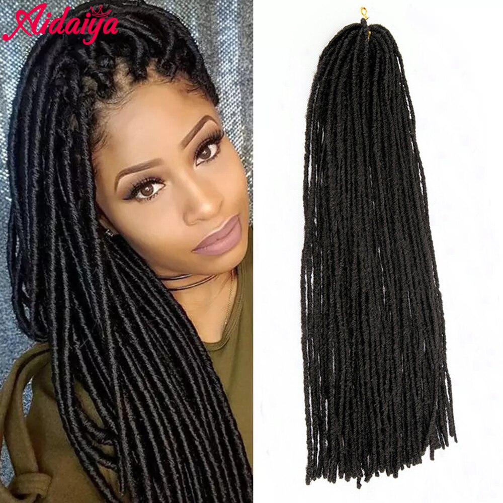 Aidaiya faux locs crochet hair 1B dreadlocks Synthetic Crochet Braid hair Nuatral Color Faux Locs Weaving For Blackwomen