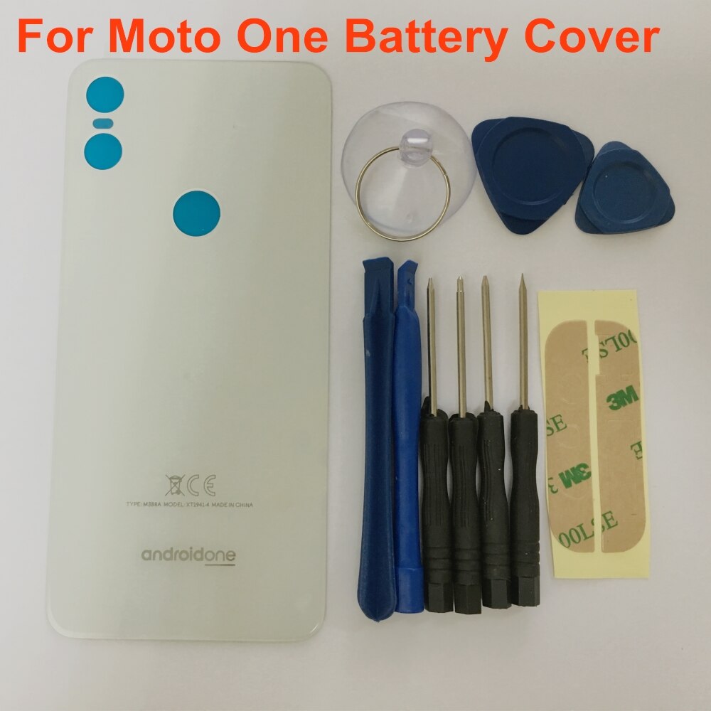 100% couvercle de batterie arrière d'origine pour Motorola Moto One XT1941 Xt1941 verre porte arrière boîtier de remplacement