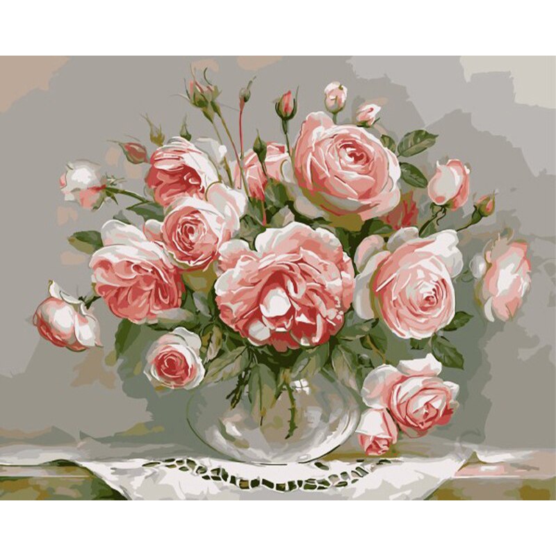 YEESAM ART DIY olieverfschilderij schilderij op nummer volwassenen