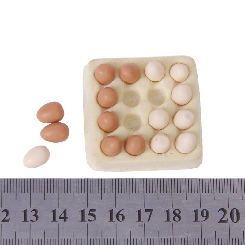 1/12 dollhouse miniature egg carton with 16 pcs eggs dollhouses