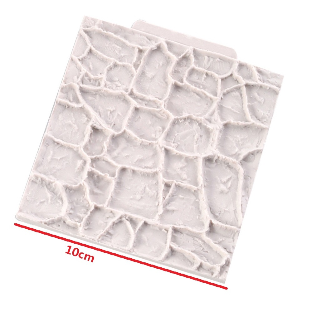 10x10cm rétro pastorale galet mur Silicone Moule bricolage brique béton moules Moule Silicone 3d mur panneau Stampi par Gesso