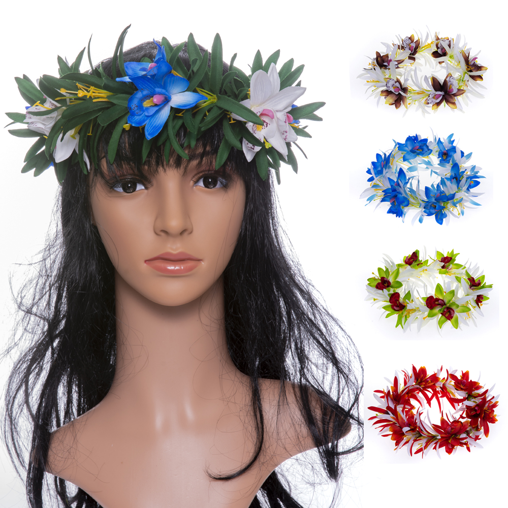 ragno giglio Orchidea Fiore fascia Hula ballerina Ragazza Copricapo Prestazioni per feste Hawaii Ghirlanda Accessori per capelli Vendita calda