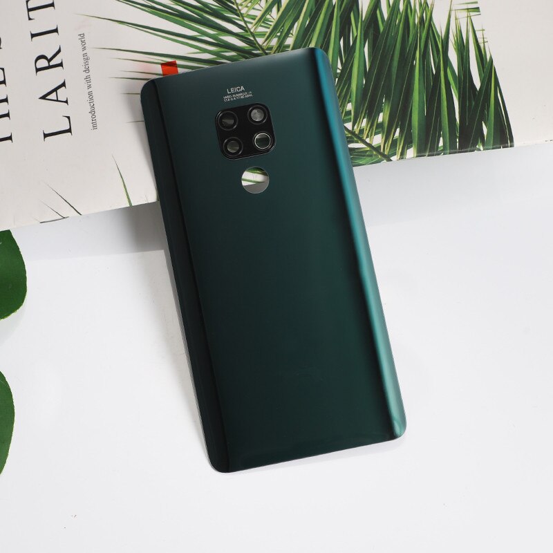 Carcasa Original Mate20 100% para Huawei Mate 20, funda de batería de cristal para reparación, reemplazo de funda trasera de teléfono y lente de cámara con logotipo: green