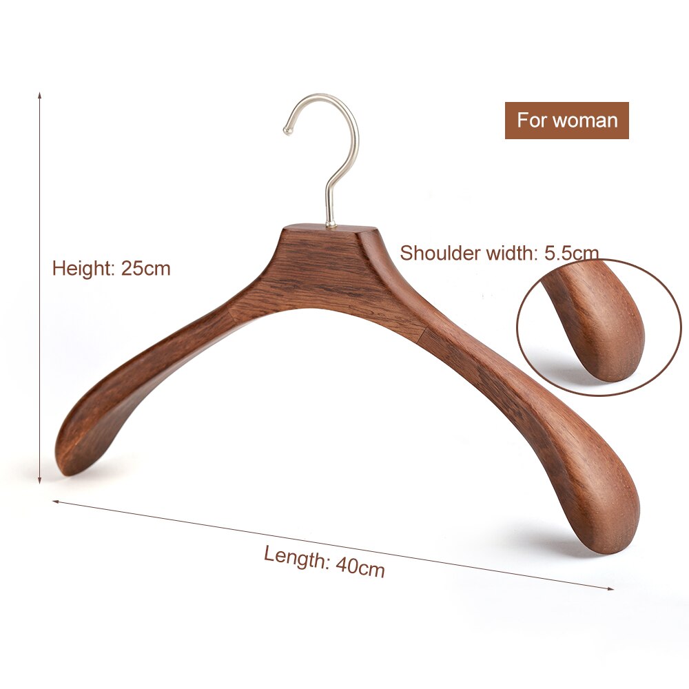 Cintres de vêtements en bois de luxe pour adultes, cintre de costume, organisateur de placard, garde-robe avec large épaule: Wood hanger woman 3