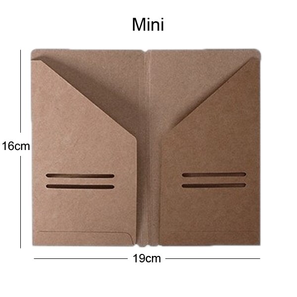 Traveler's Notebook Kraft Paper Pocker Business Card Holder Standard &amp; Passport Style File Folder: Mini