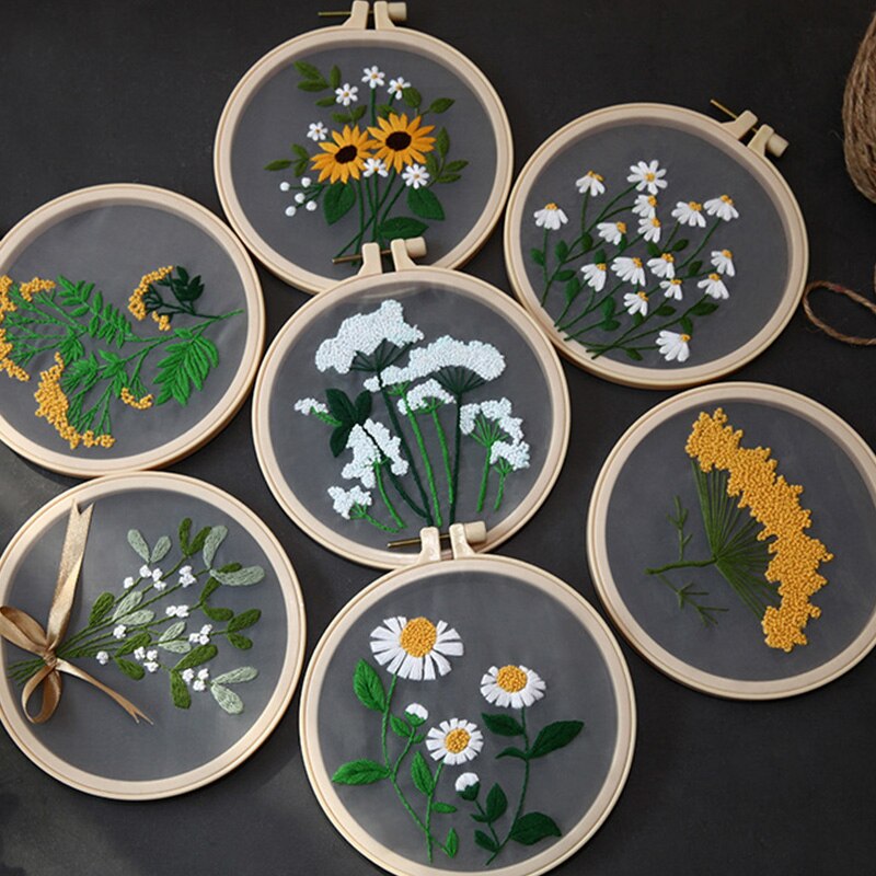Diy Borduurwerk Bloem Schilderen Beginner Stitch Kit Borduurwerk Kit Diy Materiaal Kits Interessante Handwerk