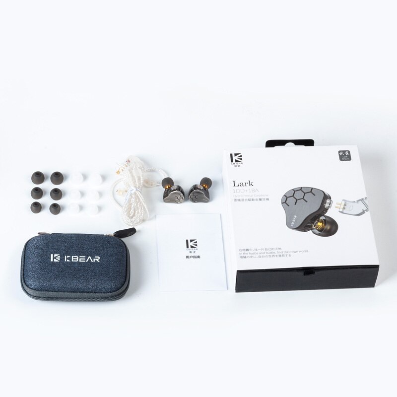 Kbear lark 1dd + 1ba motorista híbrido metal no ouvido fone de ouvido alta fidelidade graves fones com cancelamento de ruído com cabo 4n kbear ks2 kb04