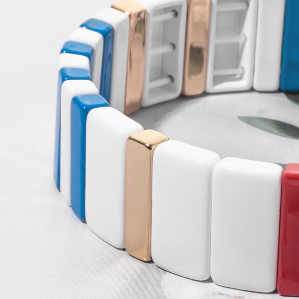 Conjuntos de pulseras de cuentas de colores para mujer, pulseras elásticas bohemias, brazalete de Metal, proveedores de joyería al por mayor, nueva