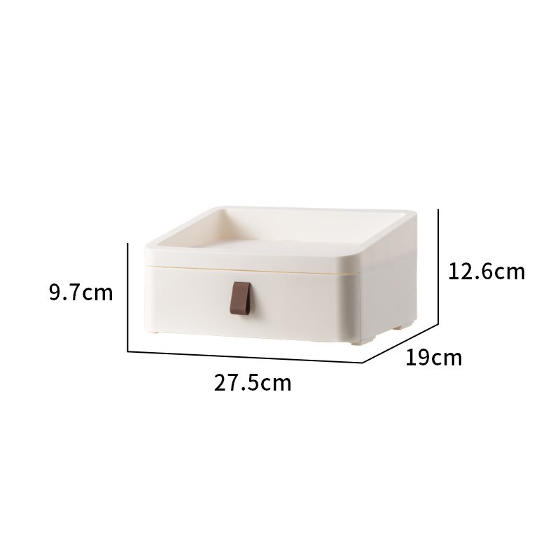 1Pc Multi-layer Plastic Drawer Storage Box Dust-proof Desktop Cosmetics Container Sundries Organizer: Beige