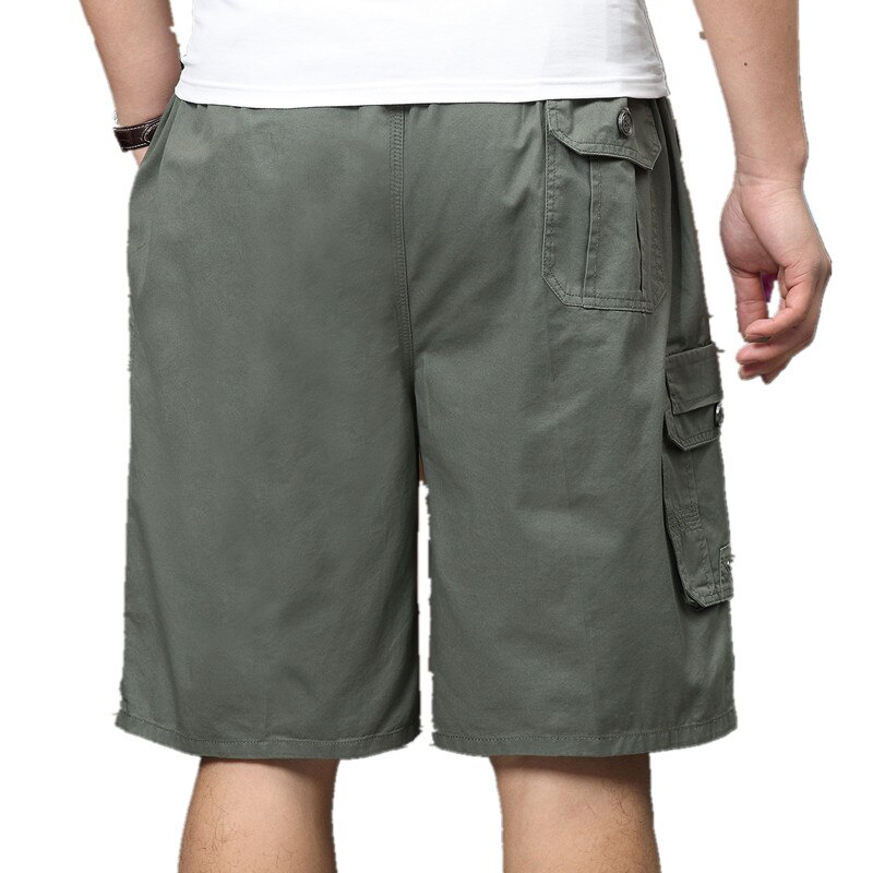 Stor størrelse shorts herre siste sommerglidelås multilomme løs bermuda herre posete bomull elastisk midje capris Plus xxxl 4xl 5xl