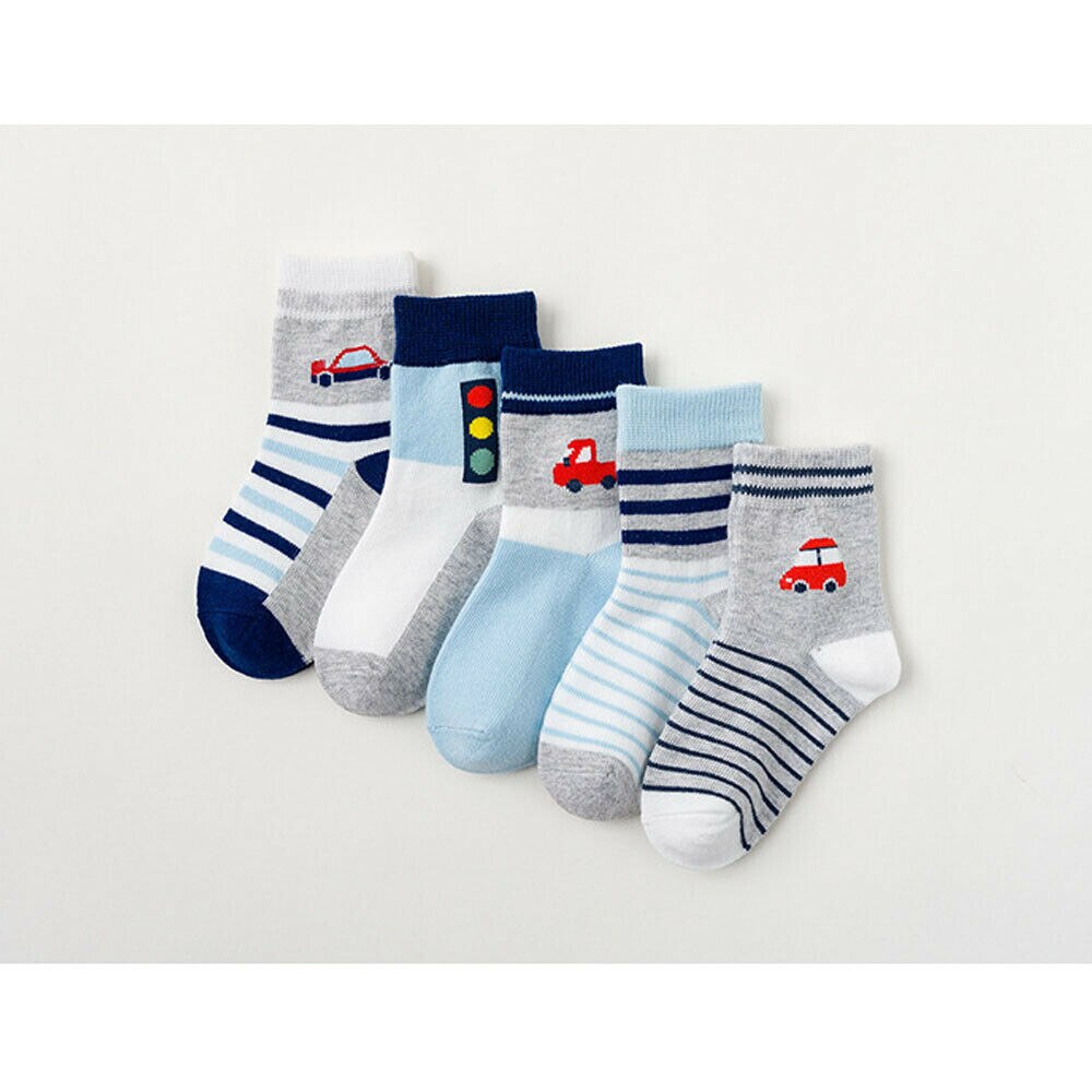 1-8Y 5 Pairs/sets Baby Jongen Meisje Katoenen Sokken Crew Enkelsokken Lot Casual Mode Kids Baby Sokken: B / 3 to 5 Years
