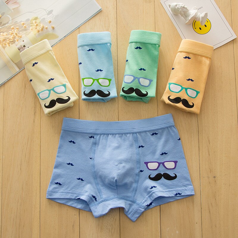 5PCS/Pack Kids Boxers Cotton Underpants 12 Year Old Cartoon Briefs Panties Children Underwear Shorts Teenager Boys Clothing