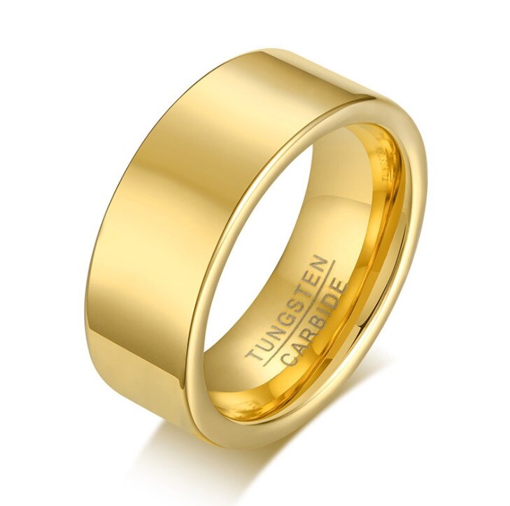 Anillo de oro Simple para hombre anillo con brillo anillo de boda compromiso cita