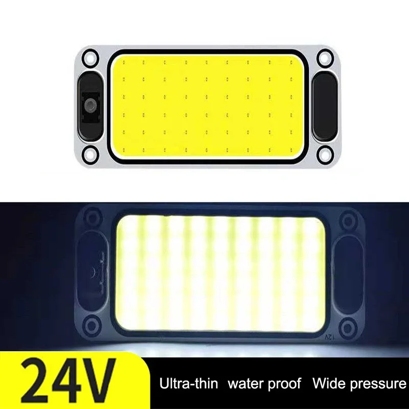 12V-24V Universal Car Interior Readling Lamp COB 108SMD LED Panel Dome Light High Brightness Bulb Truck Waterproof Lamp: changeable