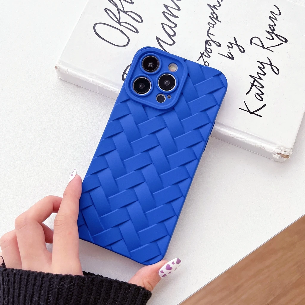 Funda suave de TPU con patrón tejido multicolor para iPhone 15, 14, 13, 12, 11 Pro Max, 14, 15 Plus, funda protectora a prueba de golpes para teléfono