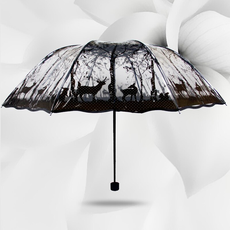 Paraguas de Rosa bonita transparente paraguas plegable de Japón para mujer paraguas de lluvia para mujer paraploie de encaje parasol ropa de lluvia femenina