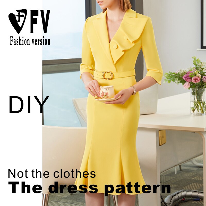 Mode Vrouwen Fishtail Jurk Patroon Kleding Snijden Tekeningen BLQ-507