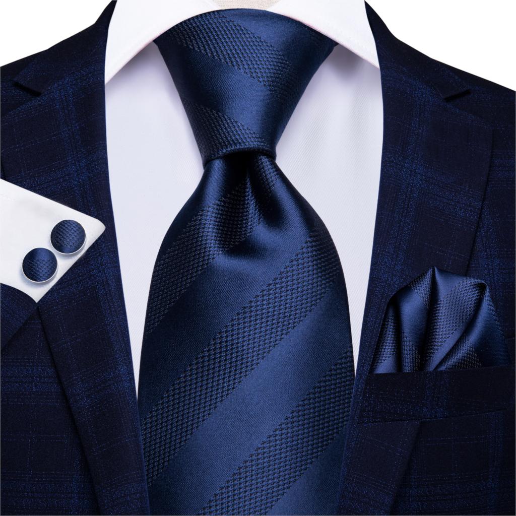 Hi-Tie-corbata de seda 100% para hombre, corbatas formales de lujo para boda, color azul, 8,5 cm: SN-3138