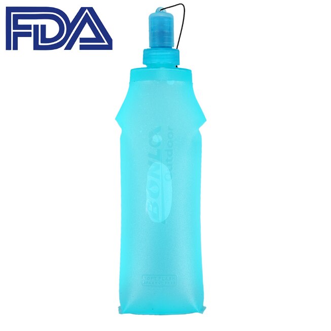 250ml 500ml sport waterfles waterzak tpu opvouwbare zachte fles hardlopen kamperen wandelen fiets waterzak opvouwbare drinkfles: Blauw 500ml