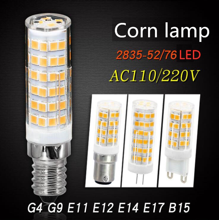 YOU G4 G9 E14 E12 B15 E11 E17 LED Bulb 220V/110V LED Corn Bulbs 8W 10W Light Bulbs 52/76LED 360 Degree 2835SMD 76LED