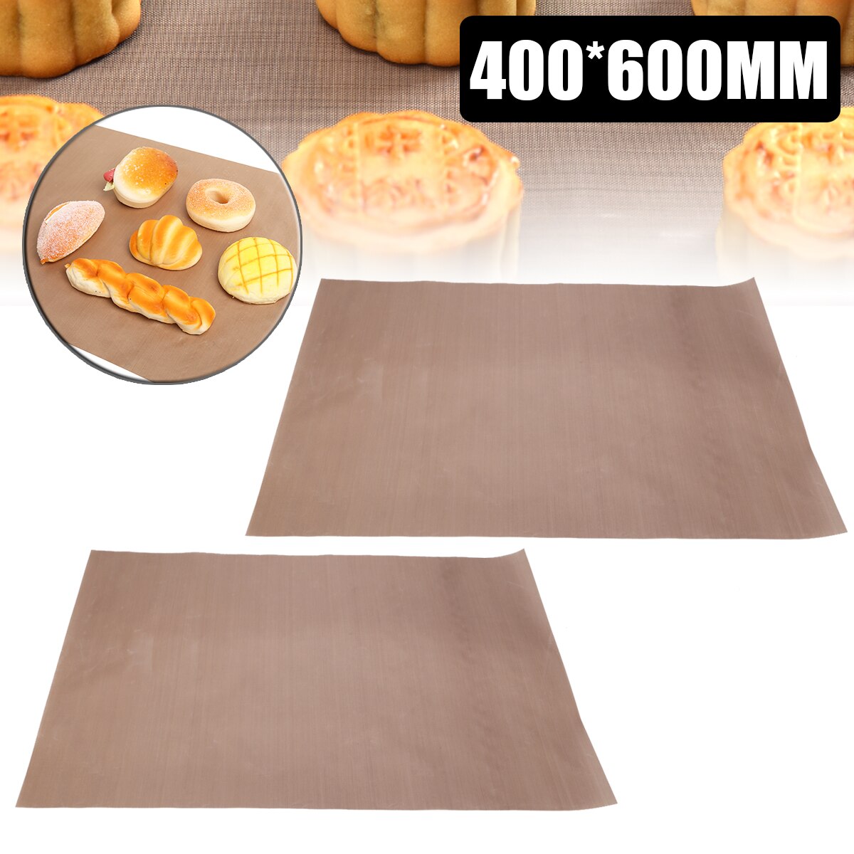 2Pcs 60X40Cm Herbruikbare Bakken Mat Bakplaat Grill Mat Bbq Anti-aanbak Cake Mat Ove Gereedschap