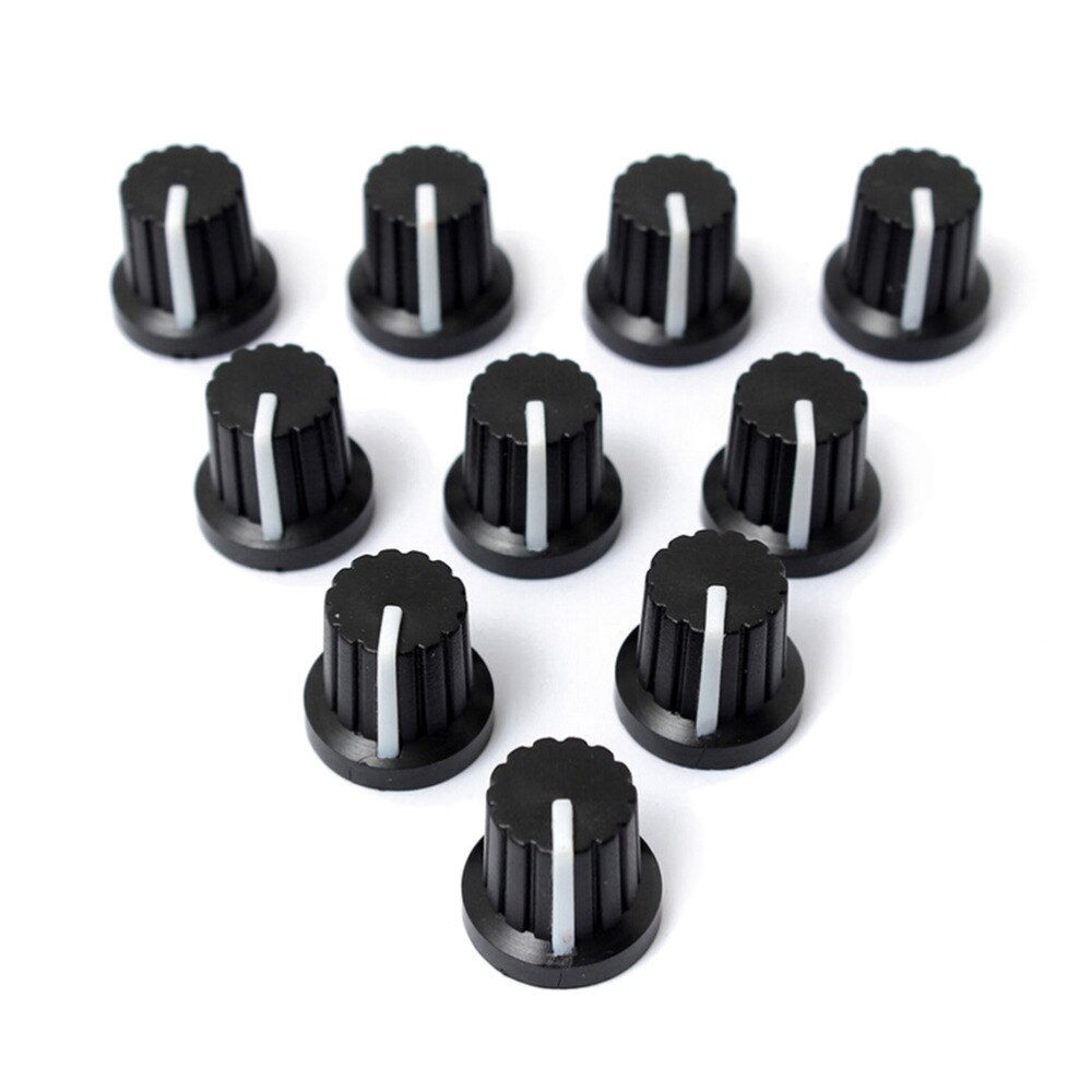 10 Stck 6mm Kunststoff Welle See Durchmesser Gewinde Rändel Potentiometer Knöpfe Kappen