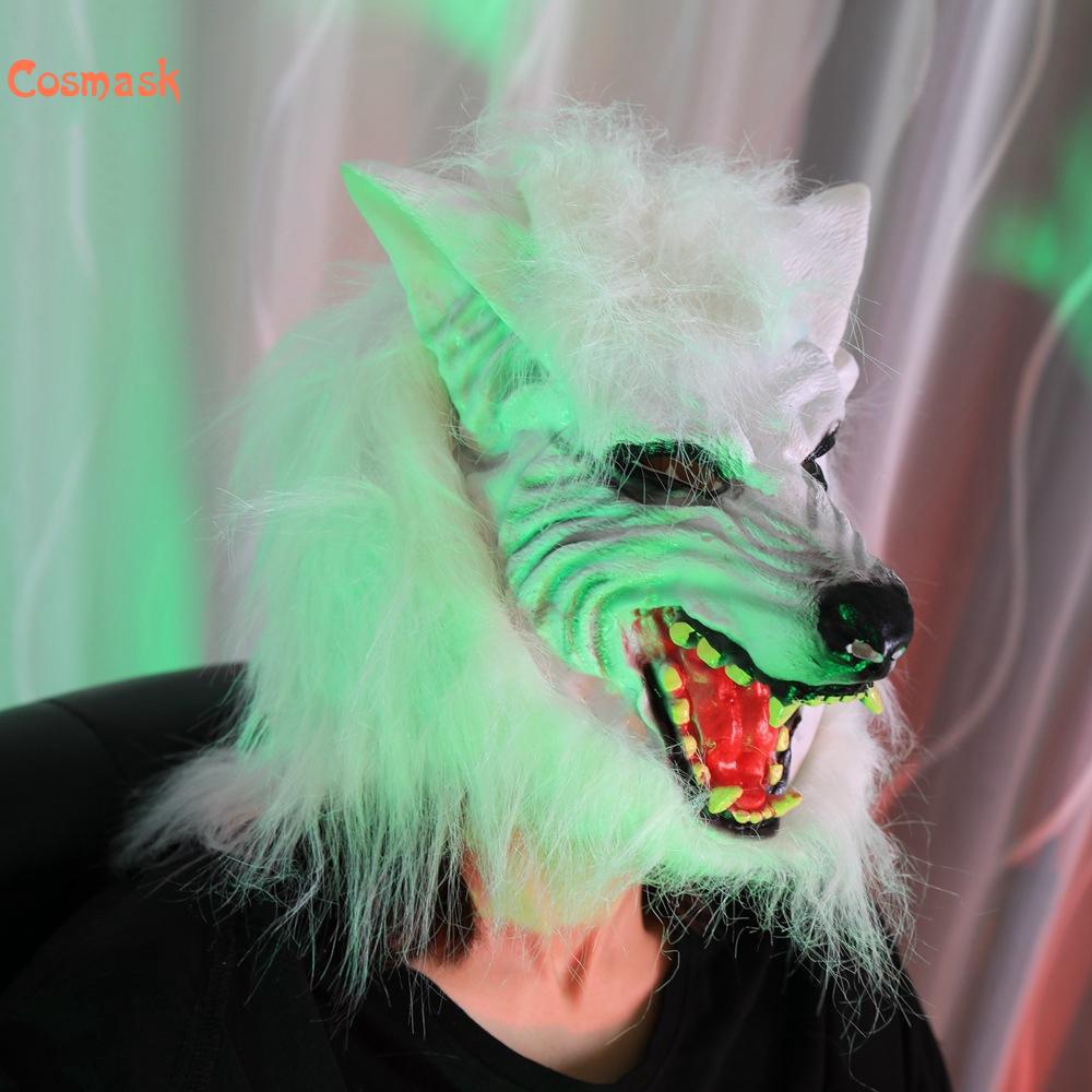 Masque cosmasqué d&#39;halloween, couvre-chef de loup, masque tête de loup en Latex, masque Animal de fête d&#39;horreur