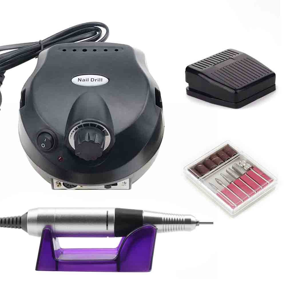 Manicure Machine 35000 Rpm Electric Nail Boor Apparatuur Voor Pro Frees Voor Manicure En Pedicure Nail File Gereedschap: black