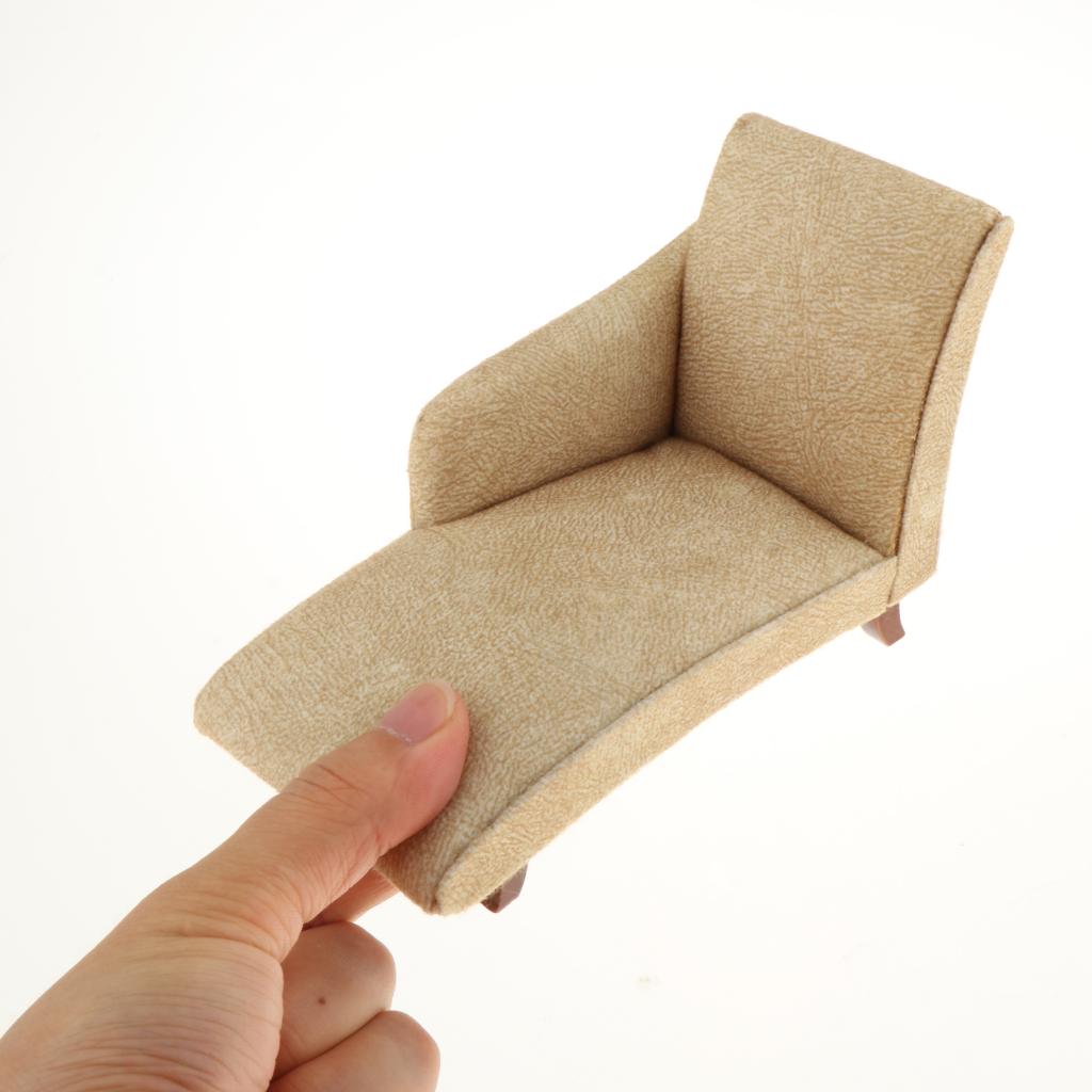 Dollhouse Miniature Sofa Couch Vintage Recliner Bedroom For Obitsu Ornament