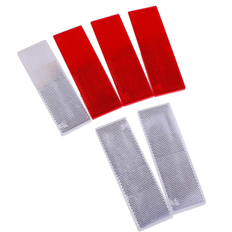 2Pcs Plastic Rectangular Stick-on Car Reflector Reflective Sticker Safety Sign