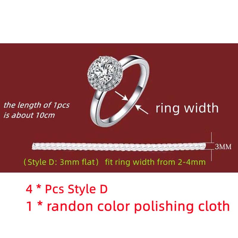 Ring Size Adjuster for Loose Rings 4 Sizes Spiral Tightener Based Ring Size Adjuster Guard Tightener Reducer Resizing Tool: D 4pcs 1cloth