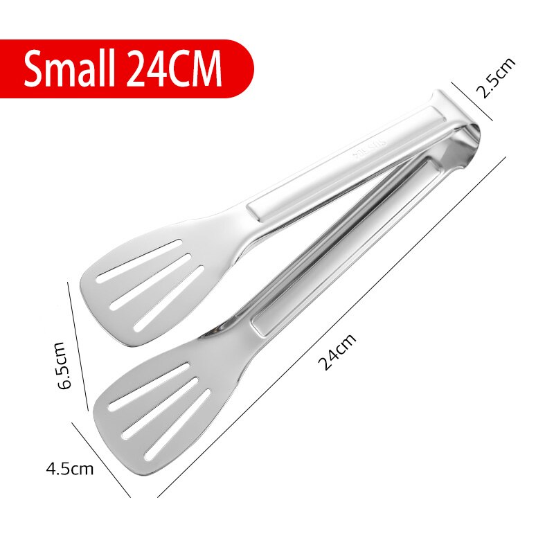 Stainless Steel Food Tongs Kitchen Utensils Buffet Cooking Tool Anti Heat Bread Clip Pastry Clamp Barbecue Kitchen Tongs Steel: Large 24cm