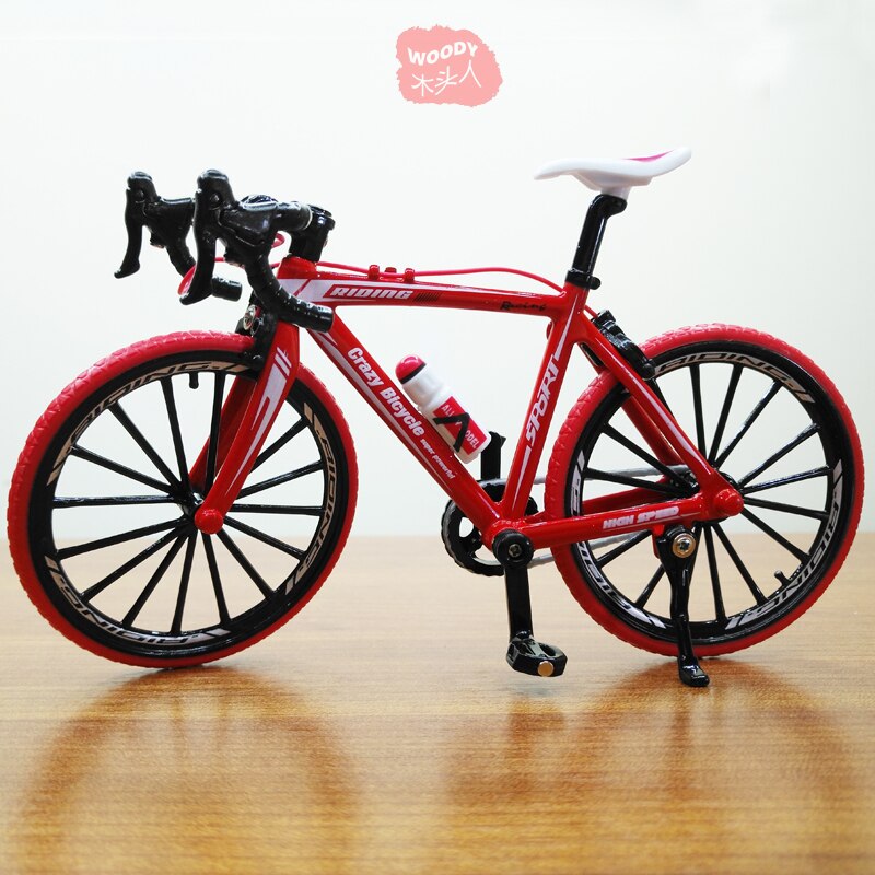 Alloy Bicycle Model 1:10 Mini Simulation Bicycle Toy Metal Racing Mountain Bike Portable Collection Children's Toy: Pink
