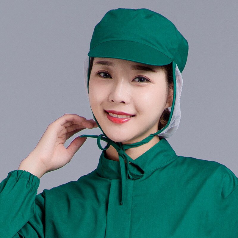 Unisex Mesh Visors Caps Kitchen Restaurant Bakery Waiter Chef Work Wear Hat Men Women Breathable Factory Workshop Caps: green