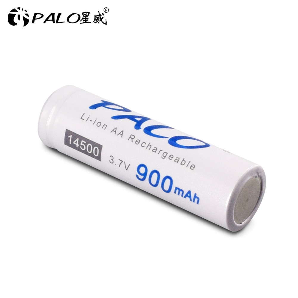 PALO 4PCS 14500 900mah 3.7v Li ion Lithium Rechargeable battery for Flashlight
