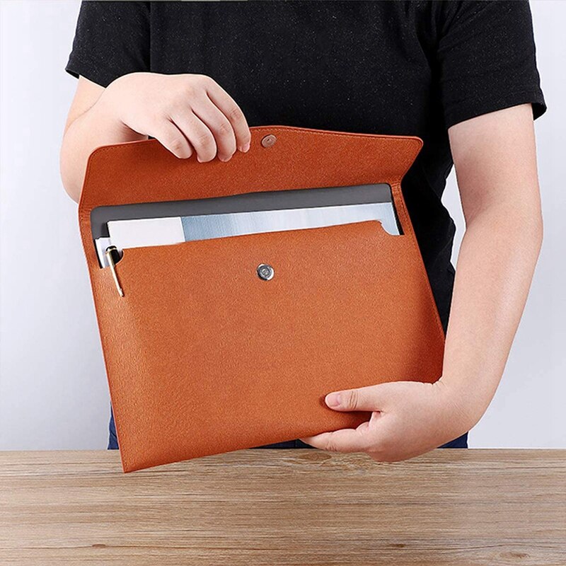 Pu Lederen A4 Bestandsmap Document Houder Waterdicht Portfolio Envelop Map Case Met Snap Sluiting