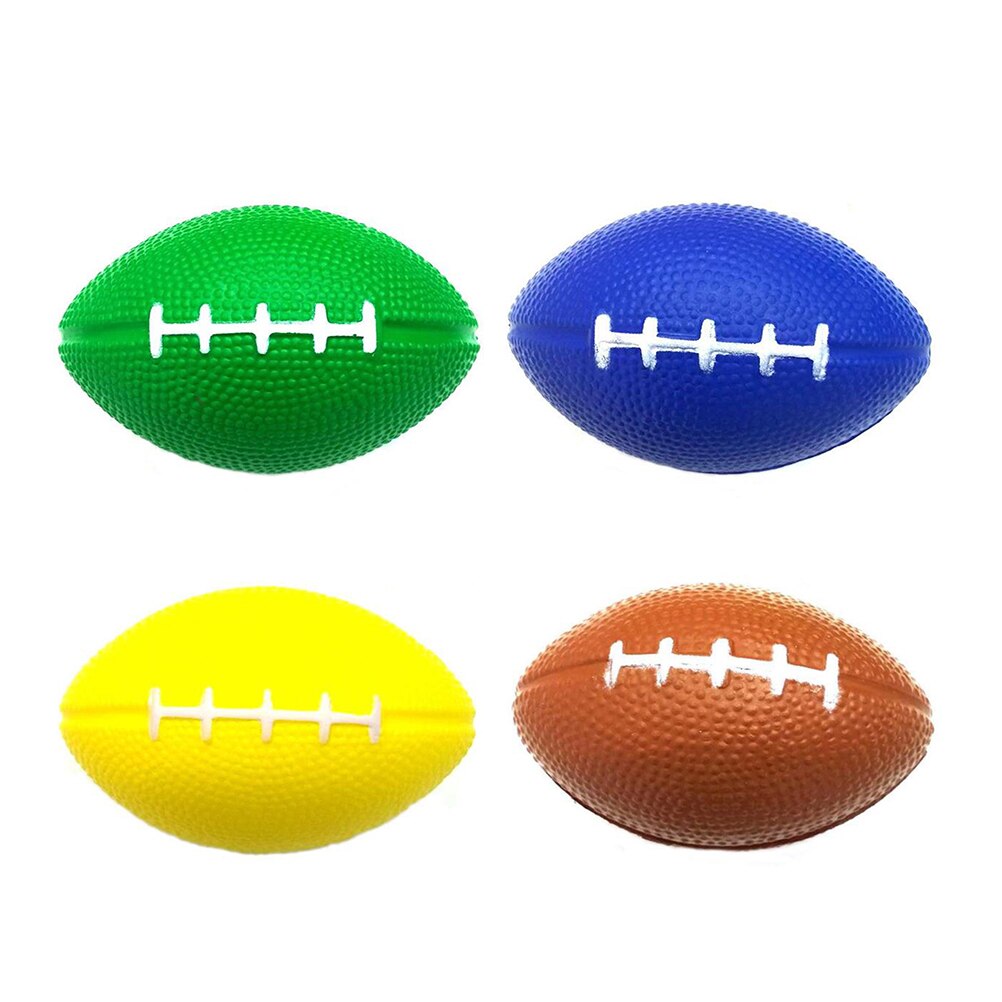 4 piezas de ventilación bolas Mini Rugby pelotas de deportes juguete PU pelotas de Rugby para juegos niños partido favores bolas de juguete de Color al azar