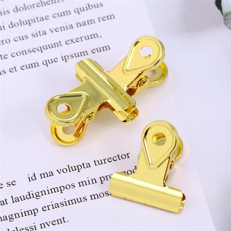 15PCS Metal Hinge Clips Binder Clips Paper Clamp Copper Paper Clips (20MM)