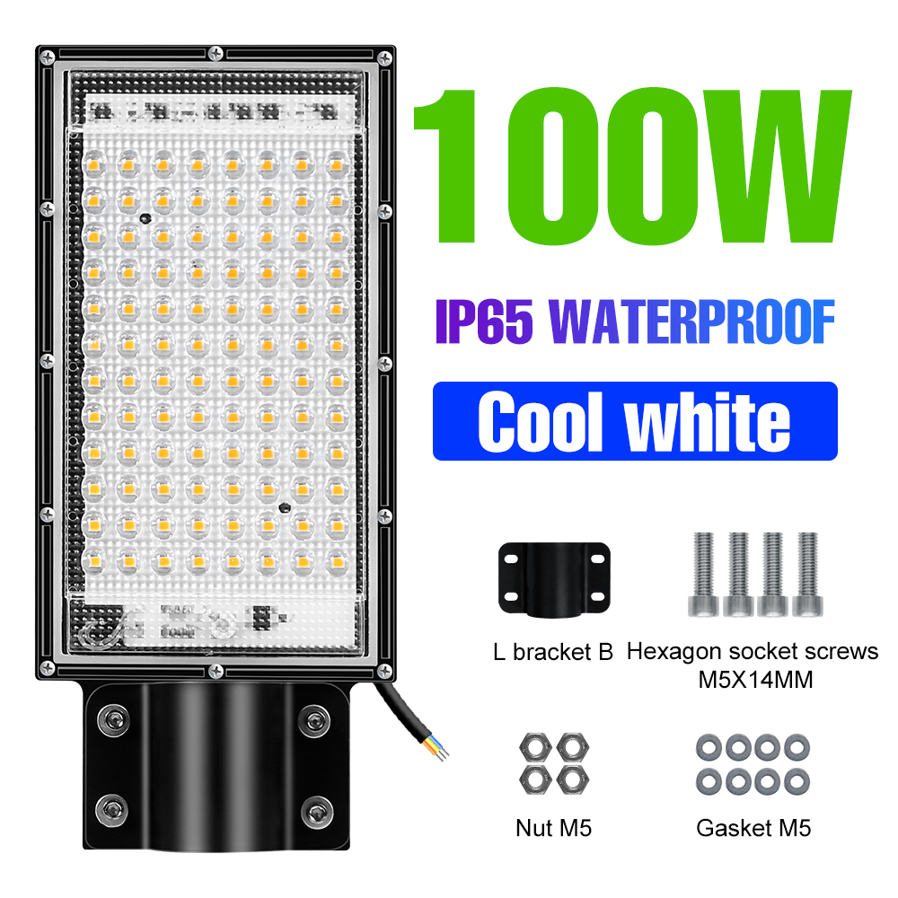 LED Waterproof Street Lamp 100W 50W Flood Light Outdoor Street Lamp AC 220V Garden Spotlights Country House Landscape Wall Lamp: Cool White-100W