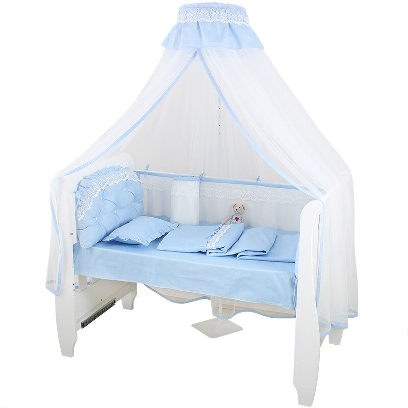 Zomer Baby Kant Effen Kleur Crib Bumper Bed Surround Cool Ademend Mesh Bed Kleding Protector Kussen Zomer Beddengoed Linnen