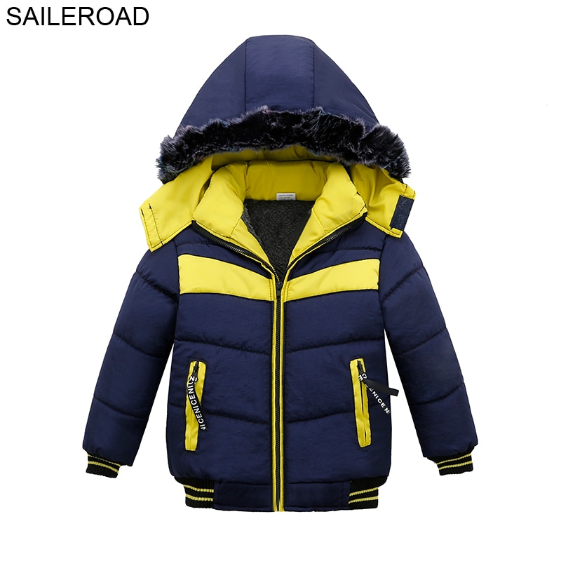 SAILEROAD Children Jacket for Boys Coat Autumn Winter Jackets for Kids Jacket Baby Warm Hooded Zipper Outerwear Coat