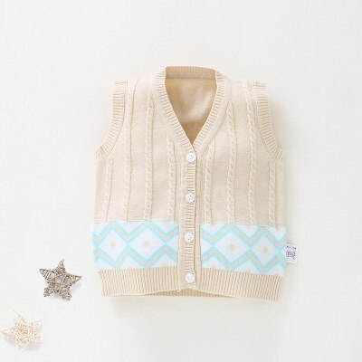 Nourrissons solide confortable gilet gilet bébé enfants confortable vêtements d'extérieur en coton enfants mignon décontracté manteau chandail AA60784: as picture like / 6M