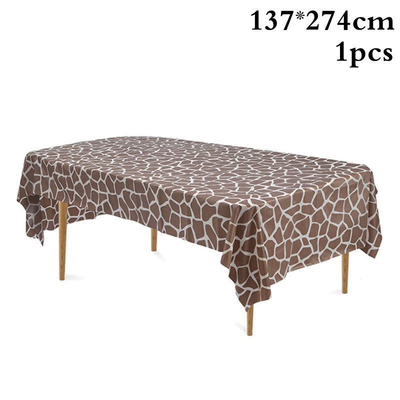1 STKS Wegwerp tafelkleed Dier Gestreept Tafelkleed Dier Jungle Safari Party Kids Verjaardagsfeestje Supplies Tafelkleed Decor: Light Grey