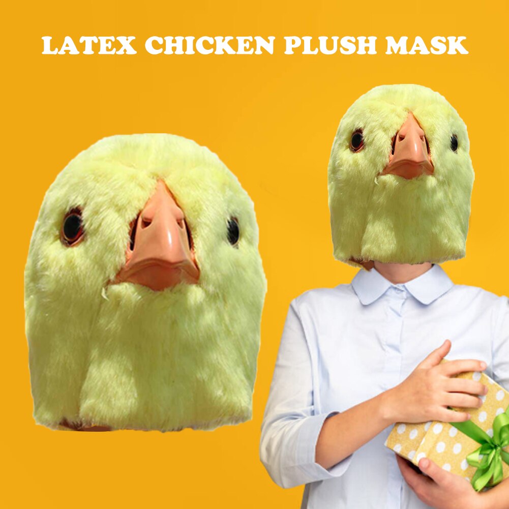 Chicken Plush Mask Non-toxic Latex Halloween Mask Headgear Cosplay Props For Masquerade Carnival Party For Children