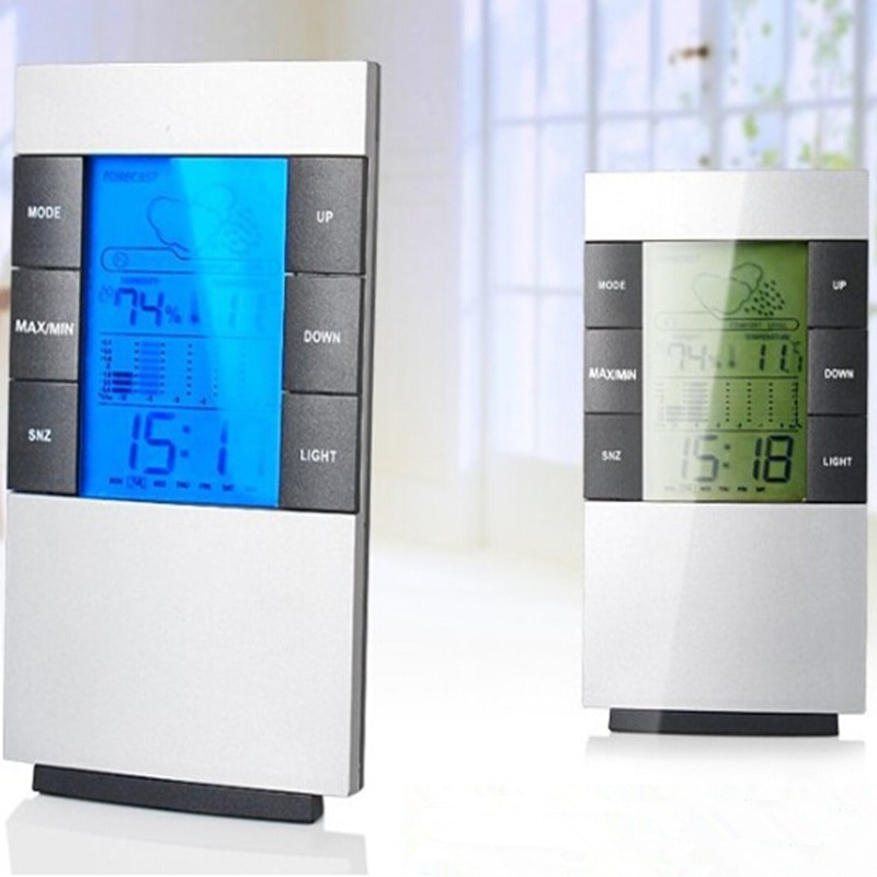 Digitale Thermometer Hygrometer Weerstation Huishoudelijke LCD Thermometers Temperatuur Vochtigheid Meter Indoor Outdoor Klok