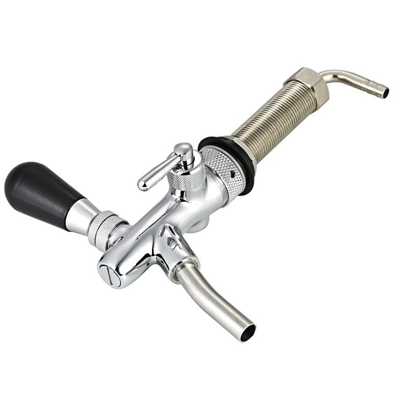 Verstelbare Flow Control Chrome Tapbier Kraan Tap G5/8 Schacht Lange Steel Home Brew Beer Keg Kraan-zilver