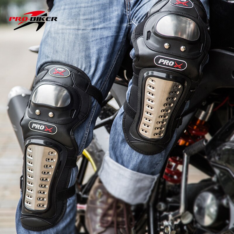 Riding Tribe Outdoor Racing Stainless Steel Motorcycle Protective Knee Pad Elbow Pad Motocross Protect Guards Lightweight HX-P15