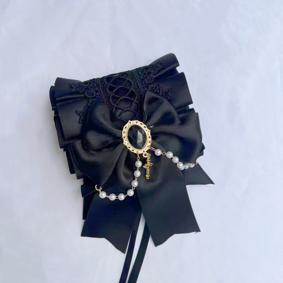 Tocado gótico de Lolita para sirvienta, accesorios para el cabello versátiles hechos a mano de encaje, diademas bonitas para Cosplay, horquilla dulce