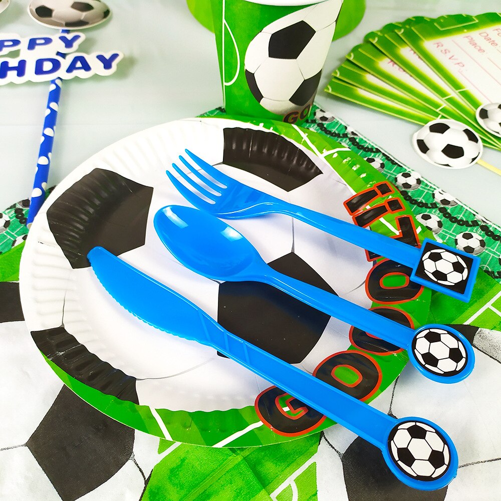 World Cup football children birthday party decoration flag pull mask tablecloth paper plate cutlery set ，baby shower
